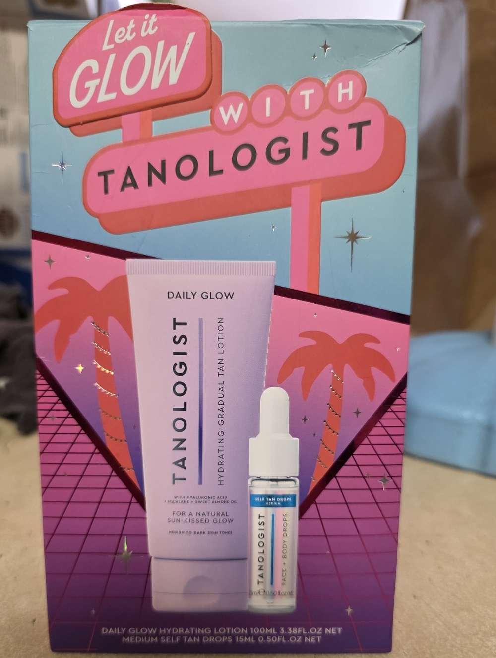 Tanologist Daily Glow Gradual Tan Lotion + Self Tan Drops - Pink & Aqua
